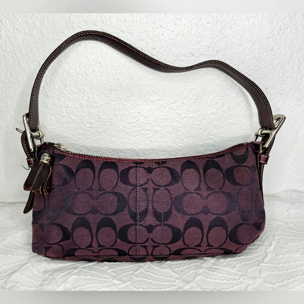 Vintage coach signature shoulder purse y2k
